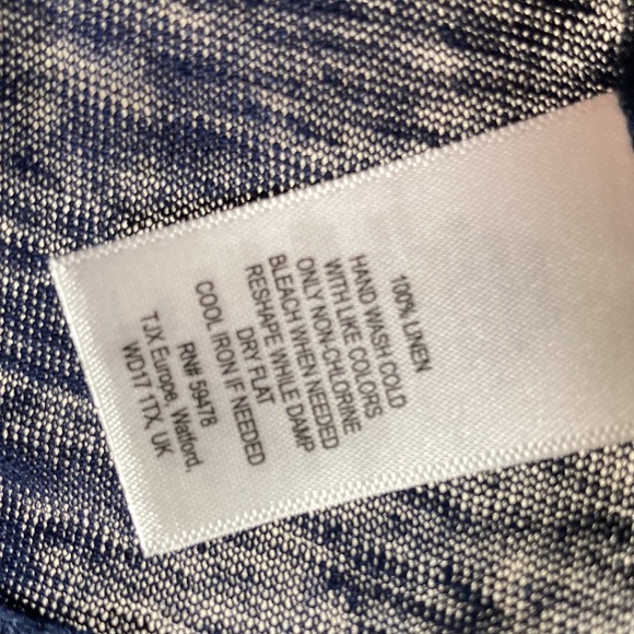 TJX Europe Women’s Navy Blue 100% Linen Tank Top - Picture 5 of 5